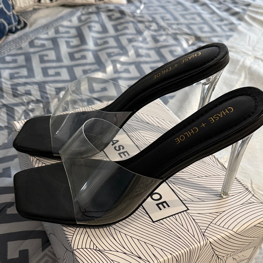 Chase + Chloe Black and Clear Heels - Picture 2 of 3